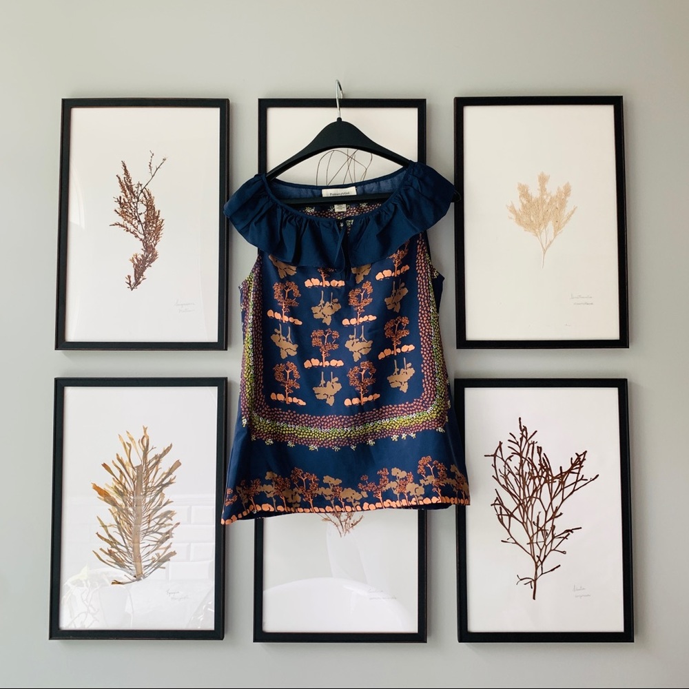 Anthropologie Portrait of a Girl Silk Blouse Sz 2